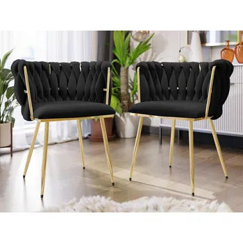 Jídelní židle MOB Set 2ks jídelních židlí Archie DC 1142 (černá + zlatá)