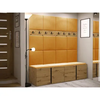 Předsíňová stěna Mirjan_zondo Předsíňová sestava Timothy V (dub artisan + dub artisan + černá) (Manila 32)