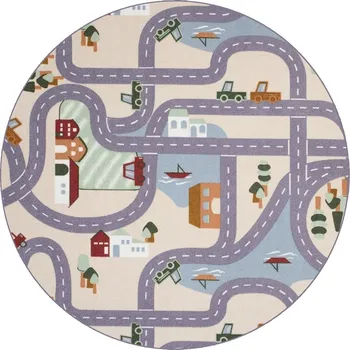 Koberec AKCE: 100x100 (průměr) kruh cm Dětský kusový koberec Scanroad 39 kruh, vícebarevná, dětský pokoj, Vopi - 1 rok na vrácení + DOPRAVA ZDARMA k Vám i zpět