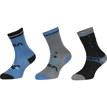 SADA 3 KS PONOŽKY NASA Erv 39133-2 šedo - modré Velikost: 23-26