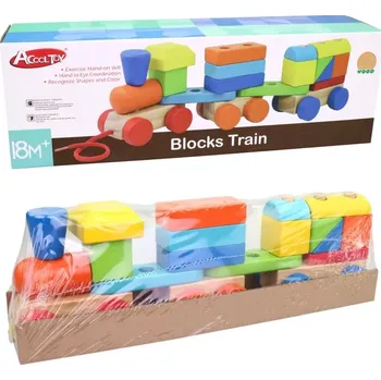 Dřevěná hračka Dřevěné tahací vláček