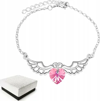 Náramek Dámský náramek Aurora křídla s křišťálem 20,5 cm stříbrný