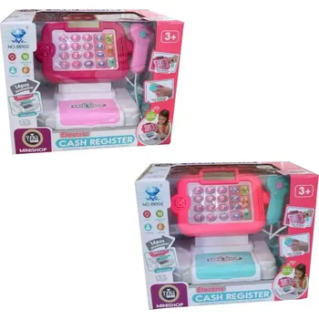 Hra na obchod MaDe 14081 Pokladna s příslušenstvím na baterie 14 dílů 34 x 20 x 14,5 cm