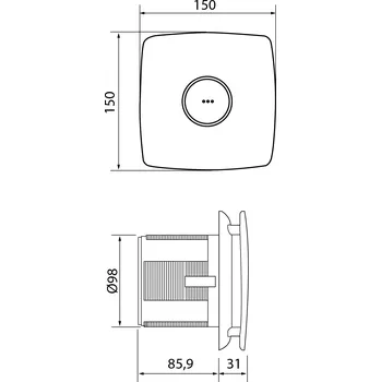 ventilátor do koupelny Cata X-MART 10 koupelnový ventilátor axiální, 15W, potrubí 100mm, bílá 1010000