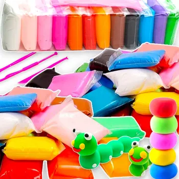 Modelovací hmota SUPER CLAY PLASTELÍNA HLÍNA PĚNOVÁ PLASTELÍNA POLYMEROVÁ 12 BAREV KREATIVNÍ