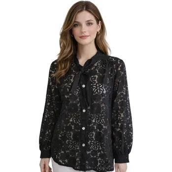 Dámská košile Dámská Košile Halenka Elegantní Krajková Italská Černá