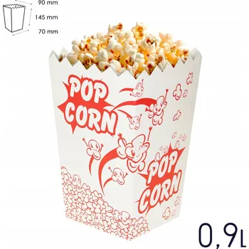 Jednorázové nádobí Kelímky na POPCORN STŘEDNÍ velikost, objem 45g / 0,90l, 100 ks