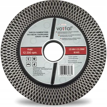 Řezný kotouč DIAMANTOVÝ KOTOUČ PRO ŘEZÁNÍ A BROUŠENÍ SLINUTÉ DLAŽBY, OBKLADŮ, DLAŽDIC A SLINUTÝCH MATERIÁLŮ 125MM 2V1