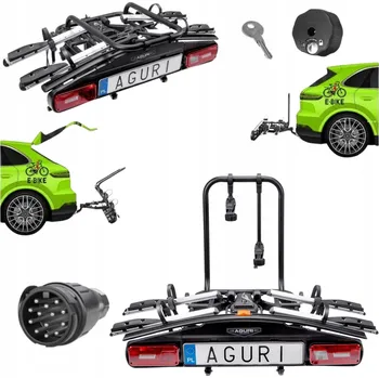 Nosič kol Nosič kol na tažné zařízení Aguri, platforma stříbrná, pro 2 elektrokola, nosnost 60 kg