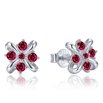 Náušnice 4722 MINET Elegantní stříbrné náušnice s růžovými zirkony