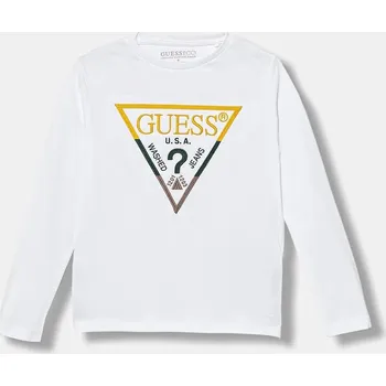 Chlapecké tričko Dětské bavlněné tričko s dlouhým rukávem Guess N5BI21.I3Z14.9BYA bílá 00X, vel. 118-122