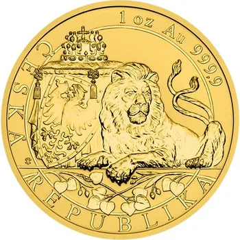 Zlatá uncová investiční mince Český lev 2019 reverse proof