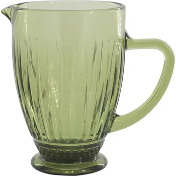 Zelený skleněný džbán s vroubky Saint-Émilion - 12*20 cm / 1000 ml