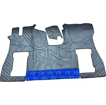 Ochranný autopotah Podlaha SCANIA NTG S (odpružená/odpružená)- King dánská plyš modrá, modré prošívání