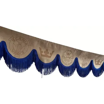 Ochranný autopotah Bordura do kamionu Scania- béžová, modré střapce