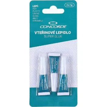 Kancelářské lepidlo Lepidlo vteřinové CONCORDE 3x1g A65454