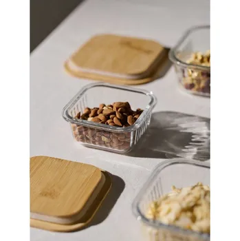 Dóza na potraviny Sinsay - Skleněná dóza na potraviny s bambusovým víkem - clear - 579IN-CLR - 579IN-CLR-ONE
