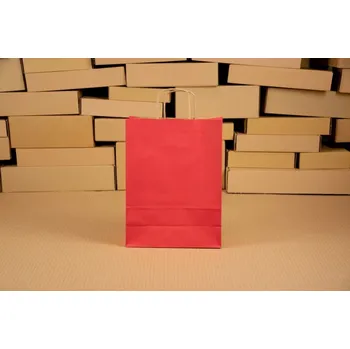 Dárková taška Papírová dárková taška s krouceným uchem ČERVENÁ 32x24x10 cm (balení 5 ks)