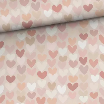 Galanterie Teplákovina, Srdíčka pastelově růžová (E) (Panely a ladící metráPodzimní zvířátková doplňková)