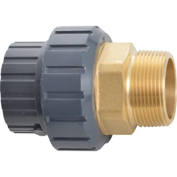 Fitinka VÁGNER POOL PVC tvarovka - Šroubení 32 x 1“ (vnější rozměr) mosaz vp-0247615005