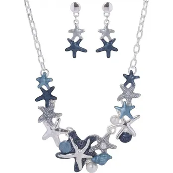 Souprava šperků B-TOP Jemná stříbrná sada s motivem mořských hvězd
