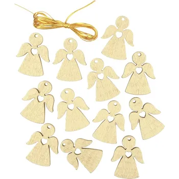 Vánoční dekorace Anděl Přerov, s.ro. Anděl dřevěný zlatý 3 cm 12 ks na zavěšení