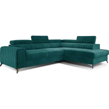 Sedací souprava Rohová sedačka CURRAN 38, pravá, tyrkysová látka +možnost VÝNOSU + vyzvednutí ZDARMA