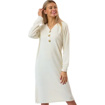 Dámská noční košile Noční košilka na kojení, teplá 1C4120 bílá xxxl