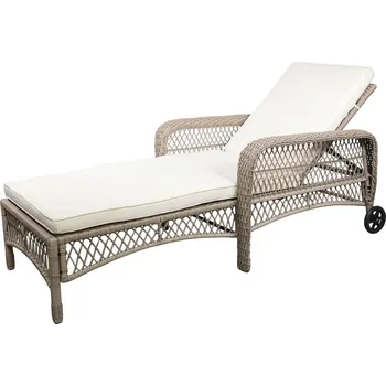 Zahradní lehátko Zahradní lehátko s výpletem a kolečky La Riche - 185*80*55 cm