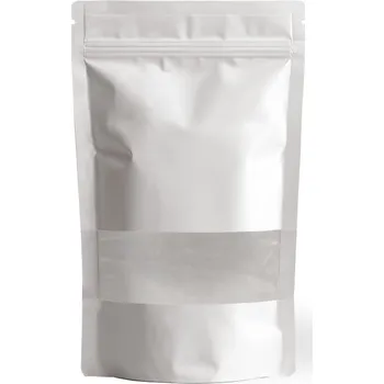 Sáček na potraviny Sáčky Doypack, 250ml, KRAFT/PET/CPP BÍLÉ s okénkem, ZAOBLENÉ ROHY, 100 ks / bal