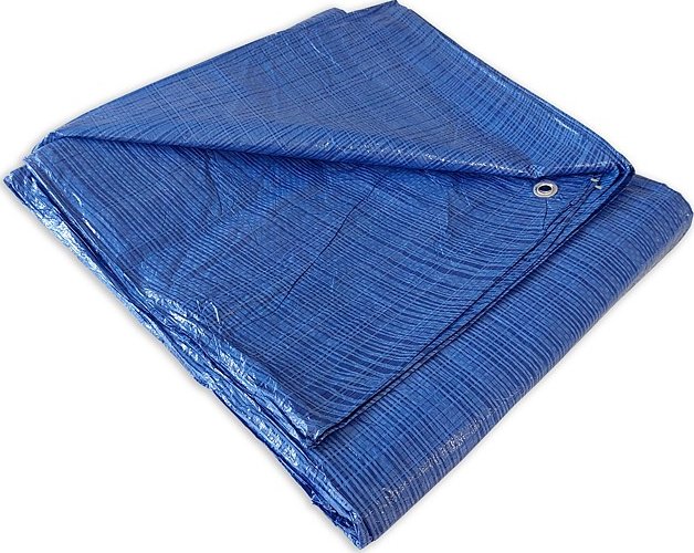 Nepromokavá krycí plachta s oky MODRÁ 5x6 m - Standard