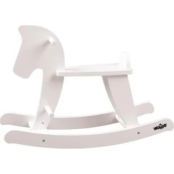 Houpací kůň Woody Dřevěný houpací kůň bílý