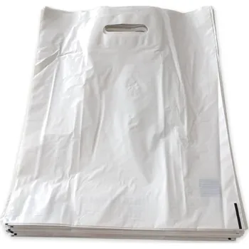 Igelitová taška s průhmatem, BÍLÁ, 38 x 45 cm, balení 50 ks