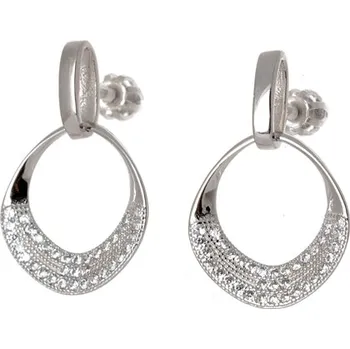 Módní doplněk Stříbrné naušnice se zirkony AGUP1648S