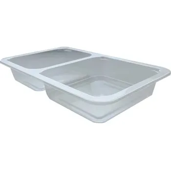 Jednorázové nádobí Miska dvoudílná 255x160x42 - transparentní
