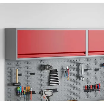 Organizér zahradního nářadí vidaXL Nástrojová skříň s úložištěm Červená a šedá 100 x 25 x 35 cm [4103480]