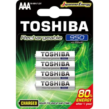 Článková baterie Nabíjecí baterie TOSHIBA READY TO USE AAA 1,2V 950MAH Blistr 4ks