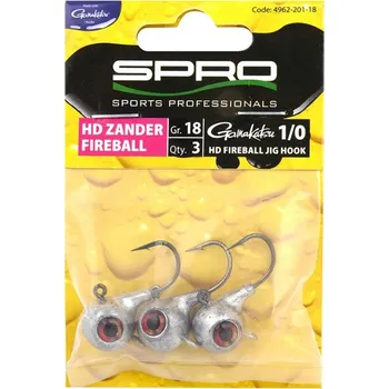 SPRO Jigové hlavy HD Zander Fireball VELIKOST: 1/0, Hmotnost [ gr ]: 18