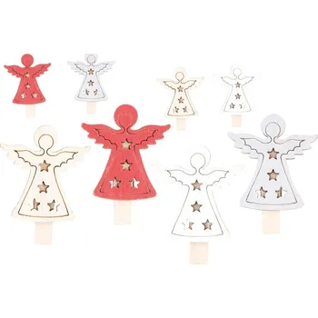 Anděl Přerov, s.ro. Anděl dřevěný na kolíčku 4,5 cm 8 ks