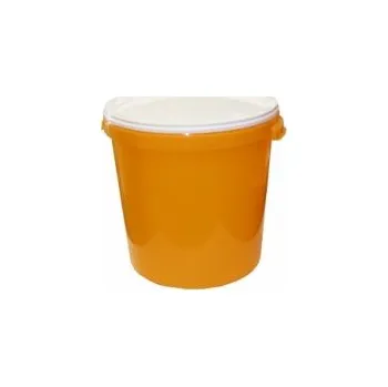 Nádoba na med s ouškem plastová žlutá až na 25 kg , 36 x 34 x 28 cm