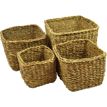 Úložný box Vingo Úložný koš hranatý z mořské trávy Rozměry (cm): 18x18, v. 17