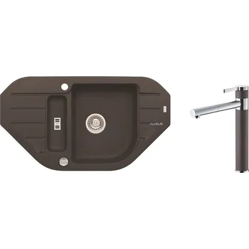 Granitový dřez Alveus SET NIAGARA 60/03 + BATERIE ZINA/03 CHOCOLATE + 5 % sleva v košíku s kódem SLEVA5