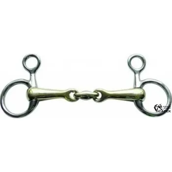 Udidlo pro koně Baucher 2x lomený HKM -ARGENTAN 16MM- - 11,5cm