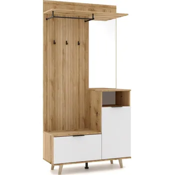 Předsíňová stěna Předsíňová stěna FRIVEN, dub evoke/bílá + vyzvednutí ZDARMA