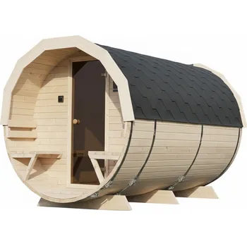 Sauna HAHNHOLZ Sudová sauna s předsíní 200×300 cm (4-6 osob) BARVA DVEŘÍ: Bronzová, STŘEŠNÍ KRYTINA: Grafit