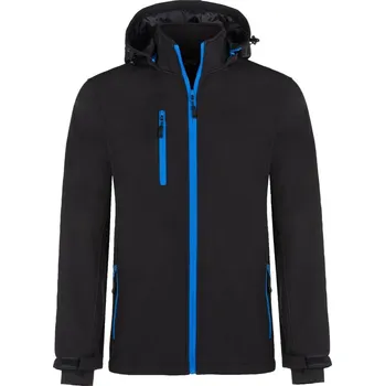 Zdravotnický plášť Softshellová bunda pánská Tara - černá, modré zipy: 3XL