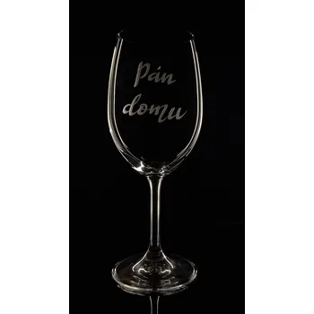 Sklenice Sklenice na víno 350ml - Pán domu - ručně ryté (broušené) dárková krabička