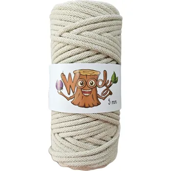 Příze Woody 5 mm – Béžová (50m)