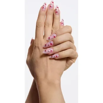 Umělé nehty Sinsay - Umělé nehty mandlového tvaru s valentýnským motivem 24 pack - pastelová růžová - 477GW-03X - 477GW-03X-ONE
