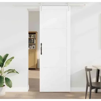 vidaXL Posuvné dveře Bílá 83 x 232 cm Masivní borové dřevo [3333257]